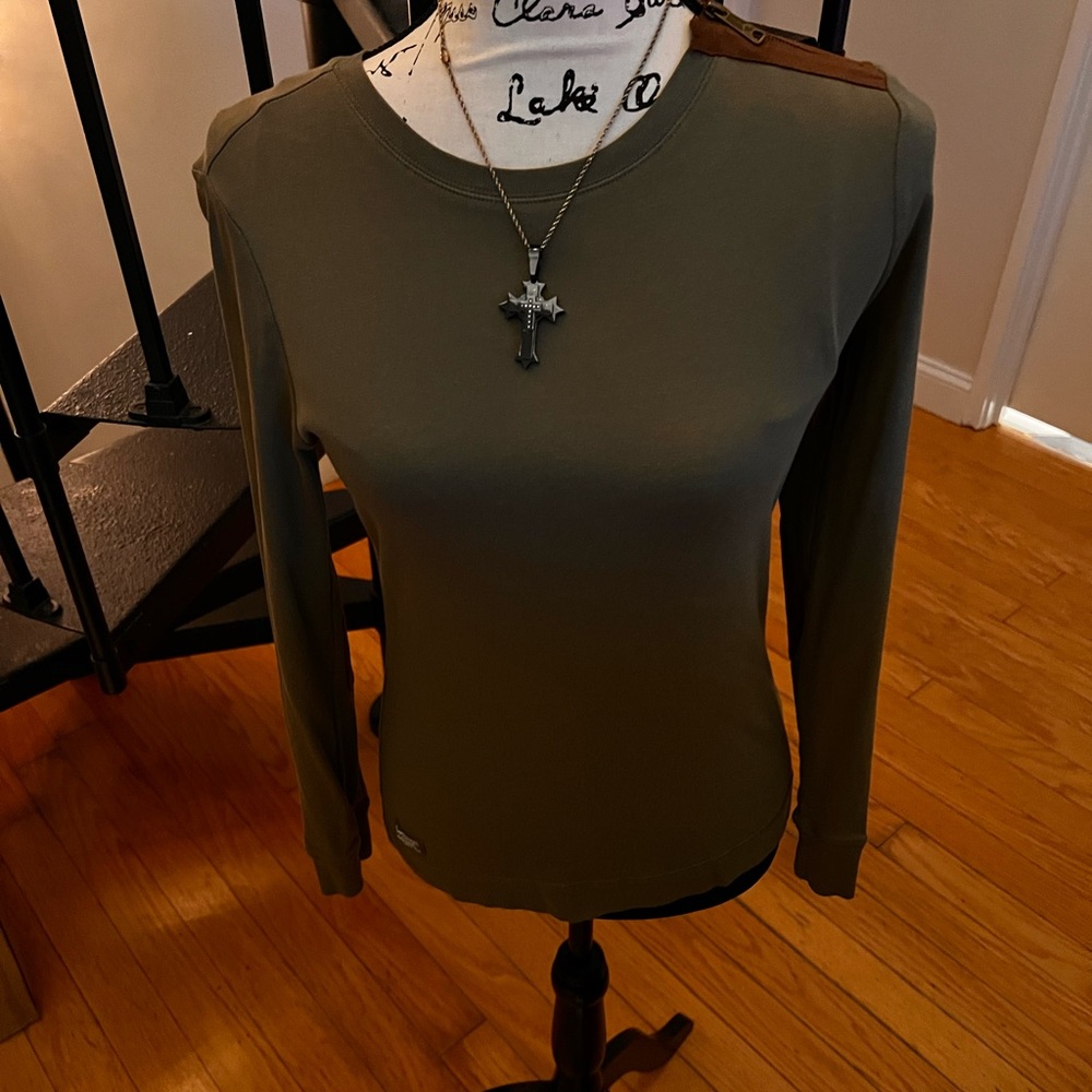 Ralph Lauren Olive Long Sleeve Women's Tee